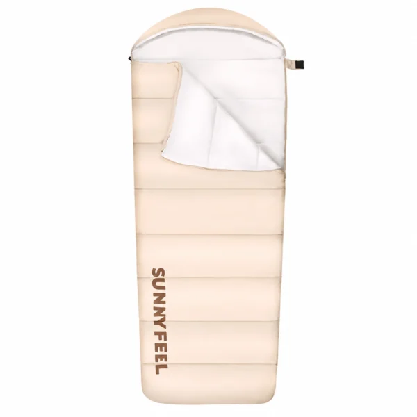 Спальний мішок SunnyFeel 190+30×80 см, туристичний спальник, бежевий
