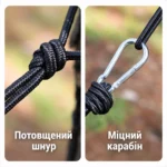 Гамак туристичний з москітною сіткою SunnyFeel, підвісний гамак до 200 кг - Зображення 11