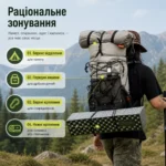 Туристичний рюкзак BISINNA 35 л (25+10) 580 грам - Зображення 7